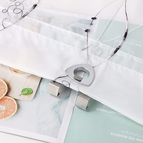 Heichkell Roman Blind, No Drilling Required, Voile, Roman Curtain with Eyelets, Transparent Curtain with Hook Hanger - Image 2