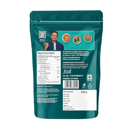 Image of Farmley Natural Quinoa 500 g | Gluten Free | Ready To Cook | High Fibre & Protein Content Quinoa Seeds (Pack of 2)