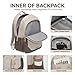 Amythe Schulrucksack Jungen Teenager Großer Kapazität 30L, Rucksack Schule Gymnasium Oberstufe Schulranzen mit Trolley-Gurt für 15.6 Zoll Laptop, Wasserdicht Schulranzen für 10-18 Jahre Jungen, Beige