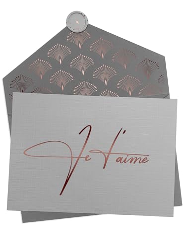 Joli Coon - Carte Je t'aime - con sobre y sello de cera - Tarjeta de San Valentín