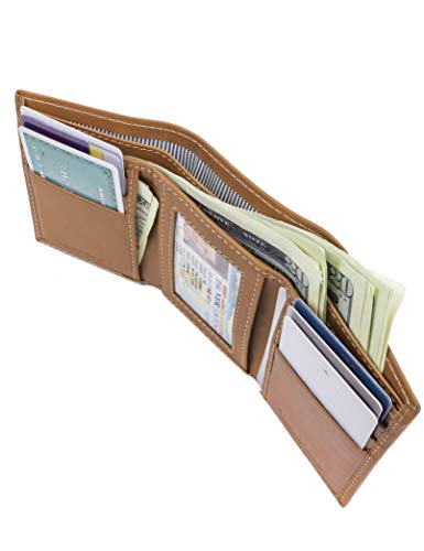 Timberland Mens Leather Trifold With Id Window Tri Fold Wallet, Tan (Cloudy), One Size Us #TOP5