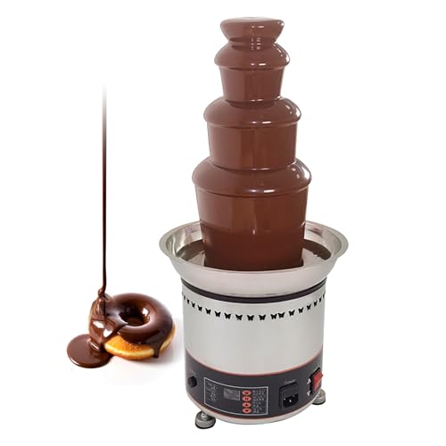 Fuente De Chocolate EléCtrica Grande De 4 Niveles Fondue De Chocolate De Acero Inoxidable Con Capacidad De 3 Kg FáCil Montaje Para Fiestas De CumpleañOs Y Bodas