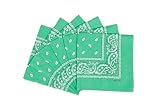 FANNI YOUPIN 100% Cotton Fine thick Bandanas/Fashion Scarf for Men & Women Paisley printed (6, Lime)