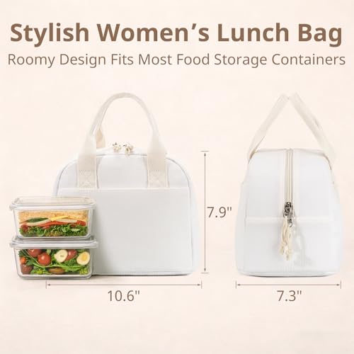 Image of LOVELYWIND Lunch Box for Women Cute Lunch Bags for Women Lunch Tote Bags Reusable Insulated Lunch Box Large Capacity Reusable Insulated Cooler for Work or Travel Gifts or Beach