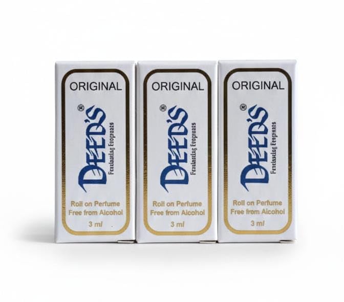 Almas Deeds Original Roll on Attar, Alcohol Free Perfume Oil, 3 ml, Pack of 3, Unisex Traditional Fragrance-image-7