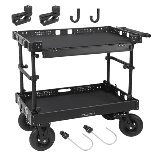 Image of DF DIGITALFOTO Video Production Camera Cart Workstations for Filmmaker /Director /Photographer /Studio /Stage,Stores & Carries Your Gear Safely, 660 LBS Payload-Include 2 Clamps,Cable Hooks,Holders