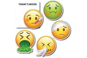 Magnet Me Up Today's Mood Sick Emoticon Magnet Decal Variety Pack: Express Yourself!