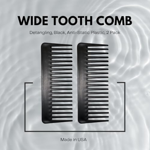 Peine desenredante de dientes anchos negro 2 unidades miniatura 5