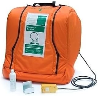 Guardian G1540HTR Plastic Aquaguard Gravity Operated Portable Eye Wash with Heated Orange Insulation Jacket, 16 gal