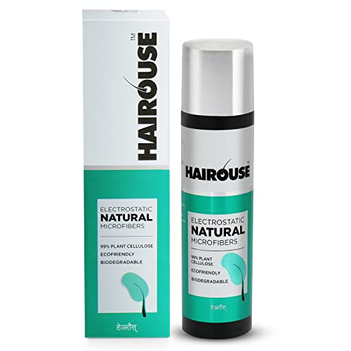 Image of NEW ! Hairouse Natural Hair Building Microfibers (Medium Brown) 25 Gms | Hair Fibre to Cover Bald Patches, Thinning Hairs, Instant Volume & Fuller Look for Men & Women | Ecofriendly & Biodegradable