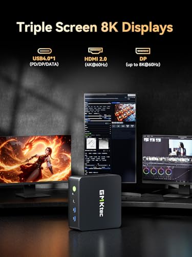 undefined GMKtec M6 Ultra Gaming Mini PC Ryzen 7640HS (Upgraded 6600H/ 6800U), 32GB RAM DDR5 1TB SSD Dual NIC LAN 2.5GbE Desktop Computers Office Home, Triple 4K Display, WiFi 6, USB4, BT 5.2, DP, HDMI 2.0 の商品画像 7
