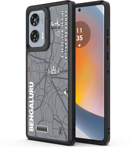 Image of KAPAVER GPS Edition Back Cover Case Compatible for Motorola Edge 50 Fusion /Motorola G85 5G / Motorola G96 5G (Bengaluru-Black) (PC + TPU)