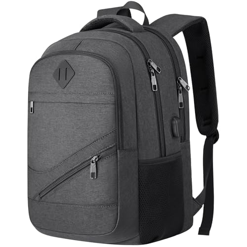 School Laptop Backpack for Women Men: 15.6 Inch College High School Backpacks with USB Charging Port Waterproof Travel Back Pack with Anti-theft Pockets Casual Work Daypack for Boys Students