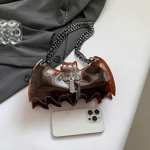 Halloween Purses for Women Cute Novelty Bat Shaped Clear Crossbody Shoulder Bag with Cross Detail Stylish Bags3