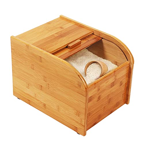 Dispensador de arroz de madera para organizar encimeras y cocinas 2