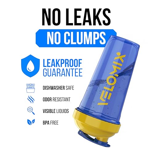 Image of VELOMIX -2 Pack- 28 oz Protein Shaker Bottles for Protein Mixes - 2x Wire Whisk | Leak Proof Shaker Cups for Protein Shakes and Pre Workout | Protein Shaker Bottle Pack (B9) Stand Strong Pack