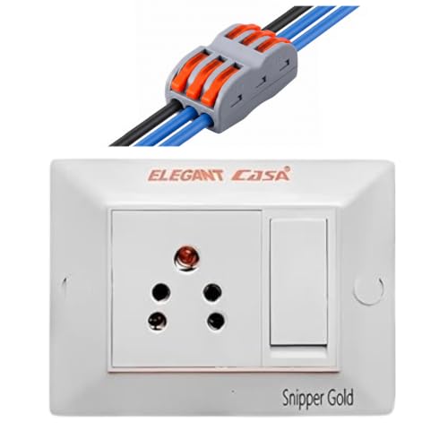 Image of Elegant Casa 6 Amp Electric Extension Board with 1 Socket with Individual Switch for Small Appliances with PTC Connector