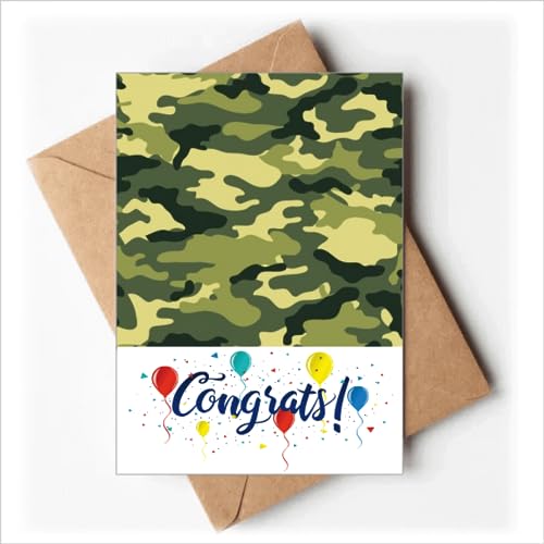 Cartes de mariage avec motif de camouflage et enveloppes de félicitations