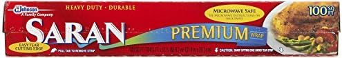 Saran Premium Plastic Wrap, 100 Sq Ft (Pack of 8)