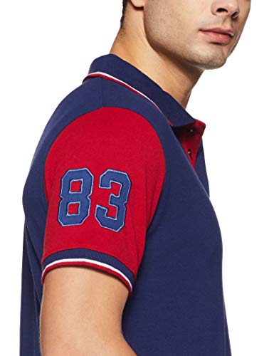 Image of Deniklo Men's Cotton Rich Half Sleeve Regular Fit Color Block Polo T-Shirt (Available in Plus Size)