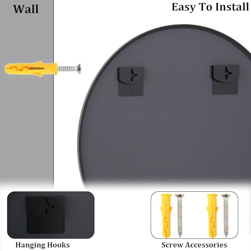 Image of HARRITPURE Round Mirror 30 White Wall Mounted Circle Mirrors