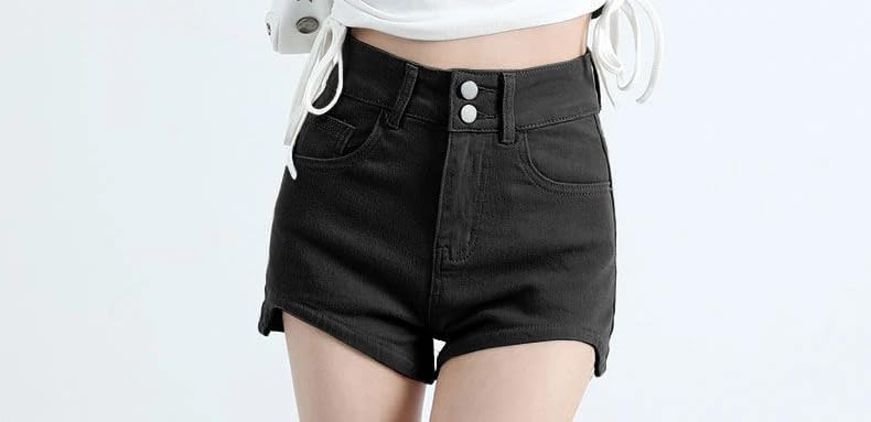 High Waist Straight Denim Shorts for Women Summer Short Jean Pants