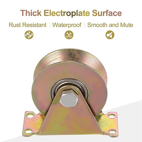 Harfington HTA230630HH001080 4Pcs 3 Inch V Groove Wheel Sliding Gate Caster thumb #3