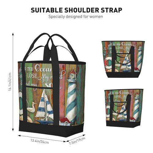 And To The Ocean Beach Premium Insulated Tote Bag – Heavy-Duty Handles, Perfect For Supermarket Trips, Picnics & Daily Commute3