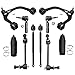 Detroit Axle - RWD 12pc Front End Suspension Kit for Chrysler 300 Dodge Charger Magnum, 2 Upper Control Arms 2 Sway Bar Links 4 Outer Inner Tie Rods 2 Struts 2 Boots Replacement Ready Struts Shocks