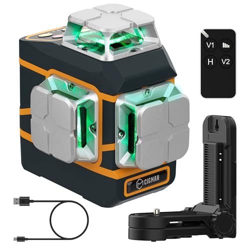 Livella Laser Autolivellante 3x360°, CIGMAN Livello Laser, per Costruzioni e Immagini con Modalità...