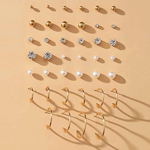 Image of Shining Diva Fashion Stylish Combo Design 6 Pairs Metal Earrings for Women and Girls (F12787er)