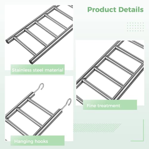 image for GEKMOR Parrot Ladder 9-Step Stainless Steel Rustproof Metal Nonskid Sm