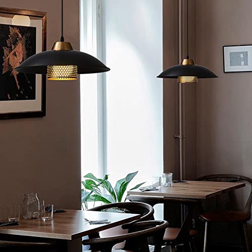 Retro Barn Pendant Light Vintage Industrial Wrought Iron Hanging Light Fixture Antique Loft Metal Shade Black Chandelier For Kitchen Island Restaurant Living Dining Room #TOP6