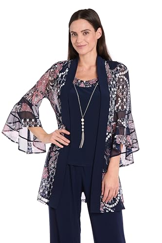 R&M Richards Women's Midnight Bloom Mock Jacket Set2
