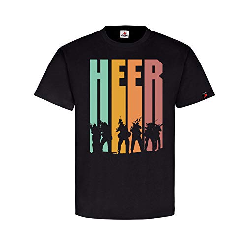 Rétro Heer Bw Type 2 t-shirt chasseur de montagne noir taille L