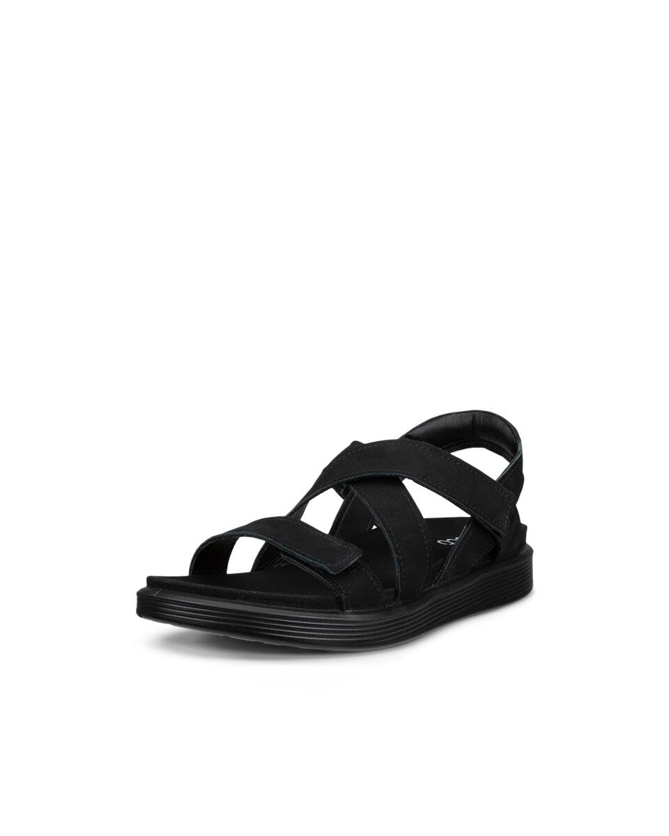 ECCO Women's SOFT SANDAL Cross Strap, Black, 7.5