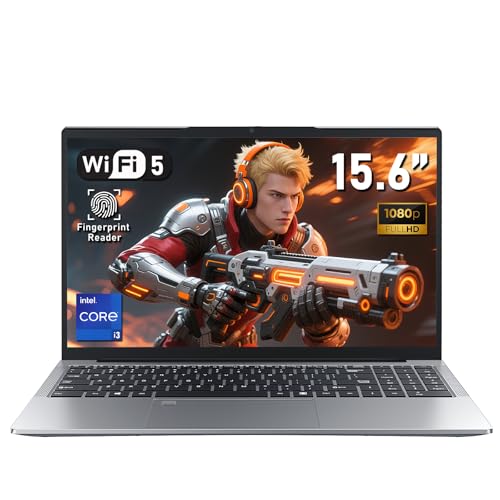 NAIKLULU 16 Pouces Ordinateur Portable Gaming, i3 1025G1 Processor(1,0 à 3,4GHz) RAM 16GB SSD 512GB Pc Portable Gamer Laptop, 6000Mah/Clavier Complet Rétroéclairé/Lecteur d'empreintes digitales