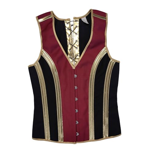 Men Corset Vest Lace Up Bones Medieval Waistcoat Tight Fitting Formal Tops Black Gold Vest Wedding Stage3