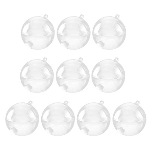 10pcs Plastica Trasparente Riempibile Sfere Palline Bauble Candy Box Natale Ornamento Decorazione - 40mm