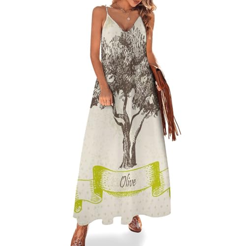 Robe longue d'été femme sans manches col V et style chic maxi