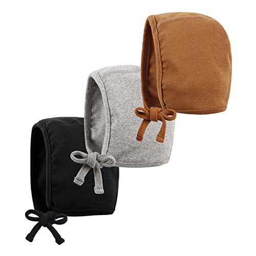 Image of Bamery Infant Baby Bonnet 0-6 Months Newborn Boy Beanie Hat Soft Cotton Baby Girl Turbans Set Single Layer for Spring