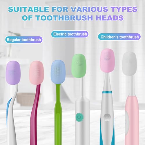 6 packs silicone toothbrush covers caps for electric amp manual toothbrush heads