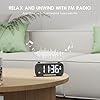 ROCAM Alarm Clock Radio with FM Radio, Sleep Timer, Auto Scan 20 Presets & Easy-Tune Knob, Wake to Radio/Beep, Bluetooth 5.0 Speaker Modern Design for Bedroom & Office