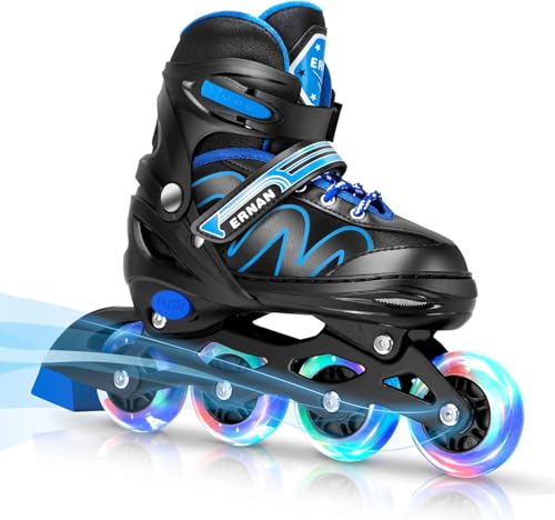 ERNAN Verstellbare Inline Skates für Kinder, 4 Größen Inliner für...