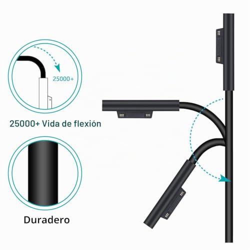 Cargador Surface Pro 65W adaptador corriente para Surface Book y Surface Go 6