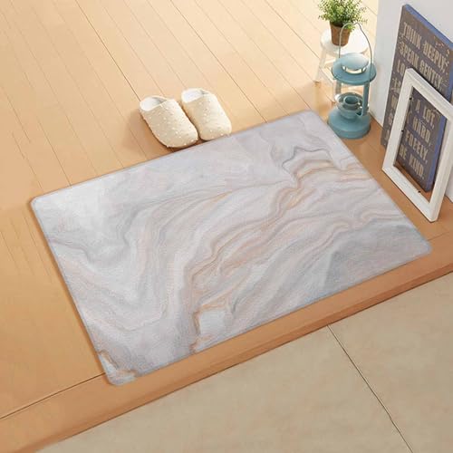 Abstract Marble Kitchen Bath Door Mat Cushioned Runner Rug,Washable Welcome Floor Sink Antifatigue Mat,Waterproof & Non-Slip Comfort Standing Doormat,Modern Gradient Marbling Luxury Art 20