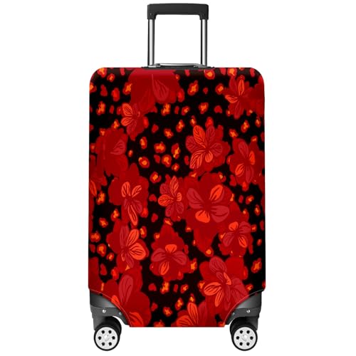 Travel Luggage Cover Suitcase Protector Scratch-Resistant Fit Not Included Suitcase Colorful Seamless Pattern With Leopard Print L-26-28in