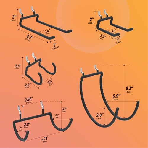 image for HUHOLE Pegboard Drill Holder, Peg Board Utility Hooks, 10 Pack Heavy D