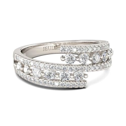 Bague en argent sterling 925 bague de fiançailles femme zircone cubique