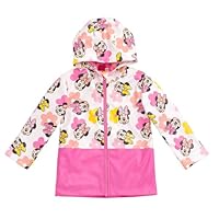 Disney Junior Girls Zip Up Waterproof Rain Jacket Toddler to Big Kid Sizes (2T - 14-16)